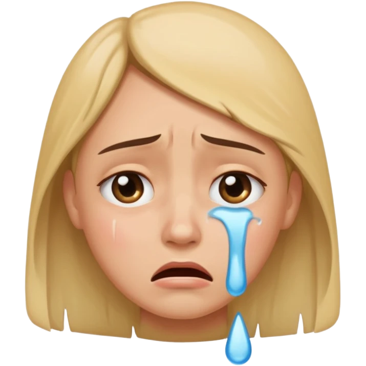 a person crying with realistic tears and expressive face emoji