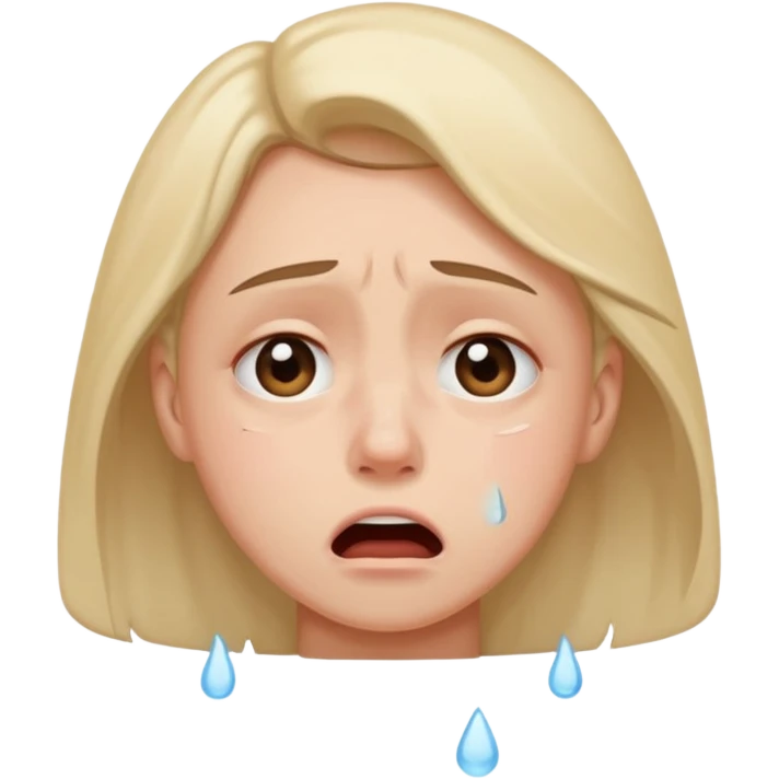 Crying and looking up emoji