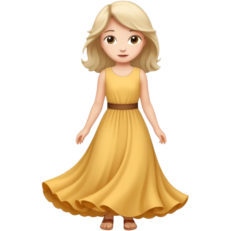 Girl curtying with dress emoji