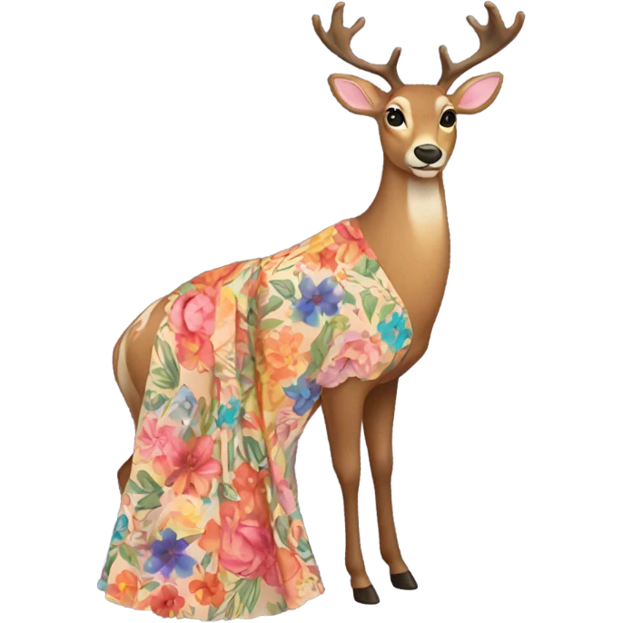 Deer in a dress emoji