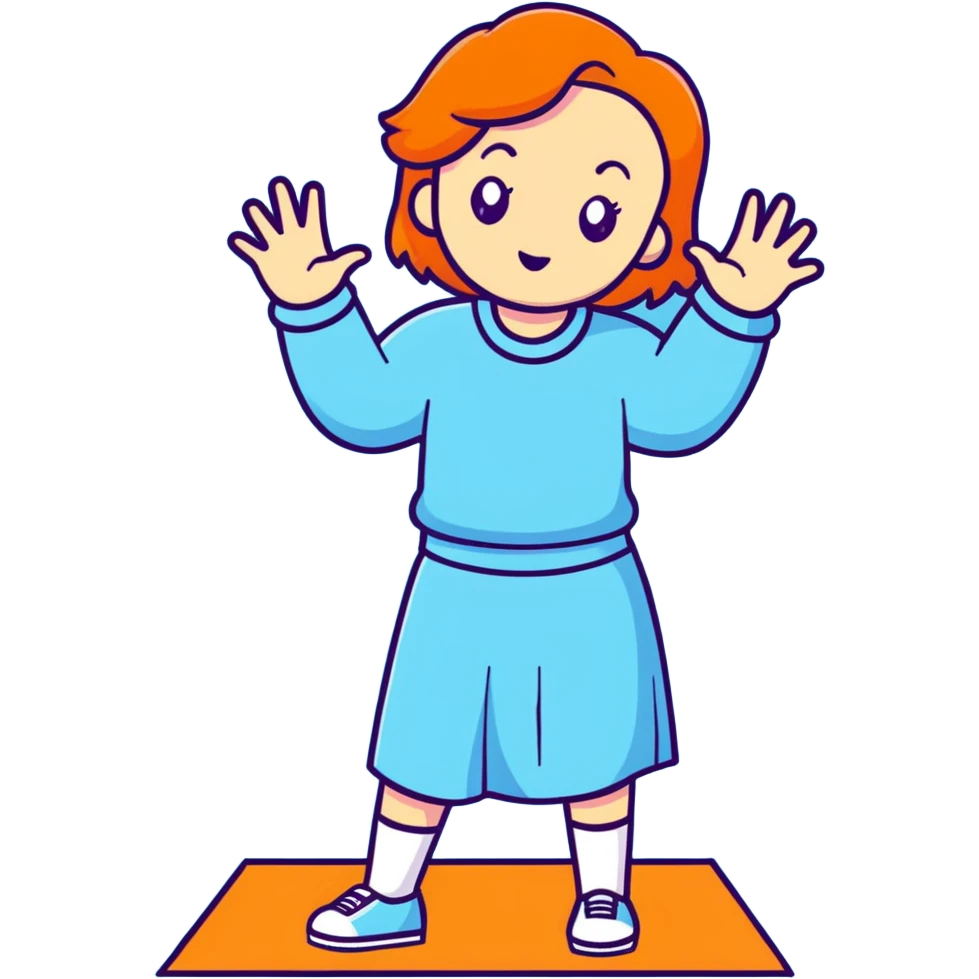 girl wearing pastel blue clothes shrugging with hands spread out in an "I don't know" gesture emoji