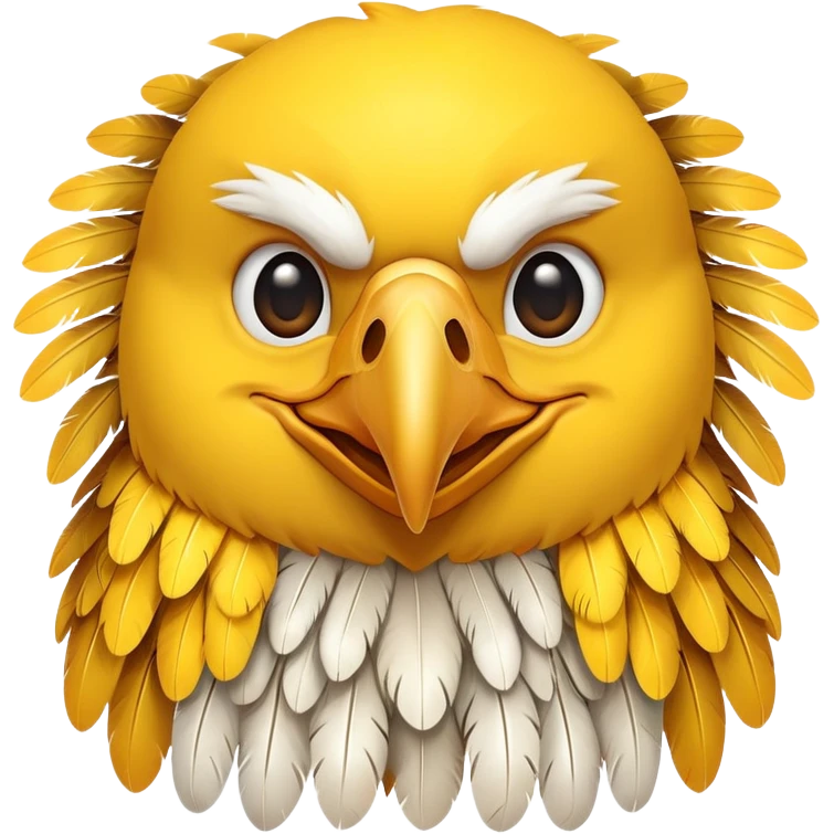 yellow eagle with a big smile facing forward emoji