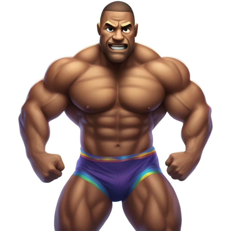 Wrestler popping rainbows  emoji