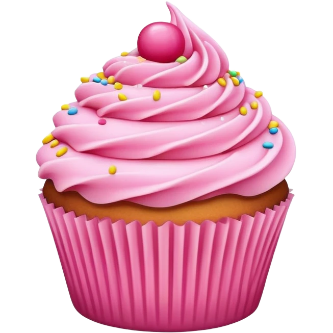 cupcake with pink icing emoji
