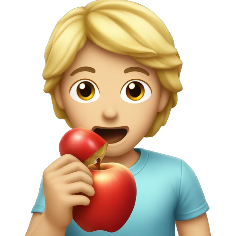 Biting an apple emoji