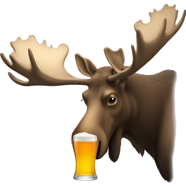 Moose drinking a beer emoji