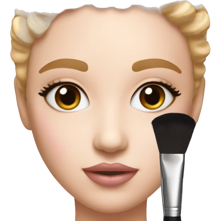 blush and brush emoji