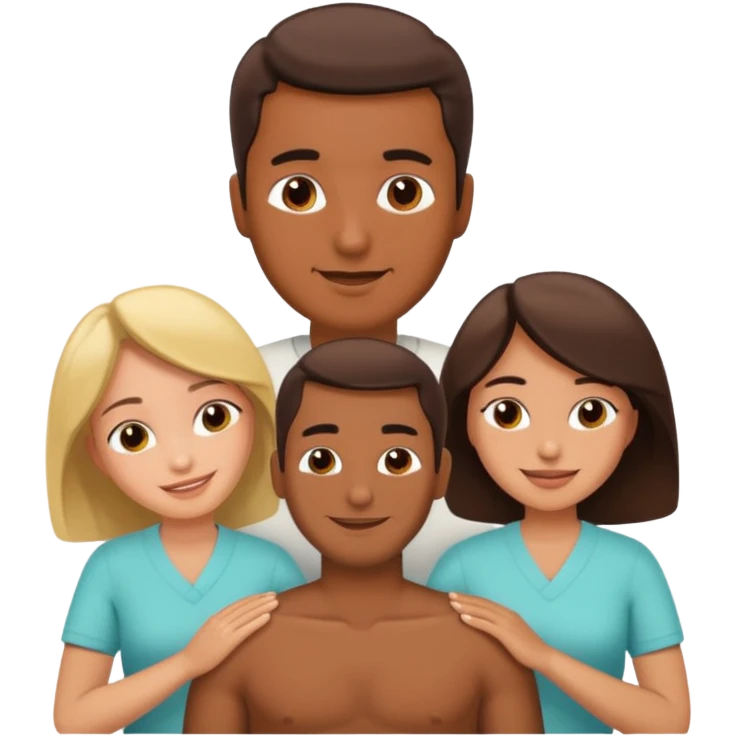 A brown massage man massaging females emoji
