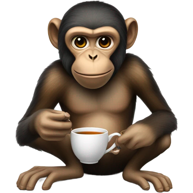 monkey with gun playing football and drinking tea  emoji