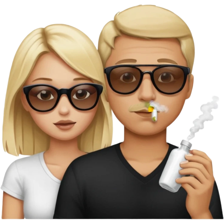 a guy doing cocaine off a blonde girl  emoji