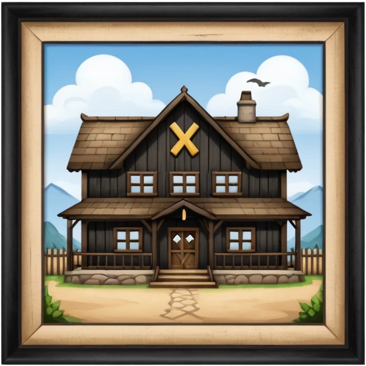 an inn with a big X on it emoji