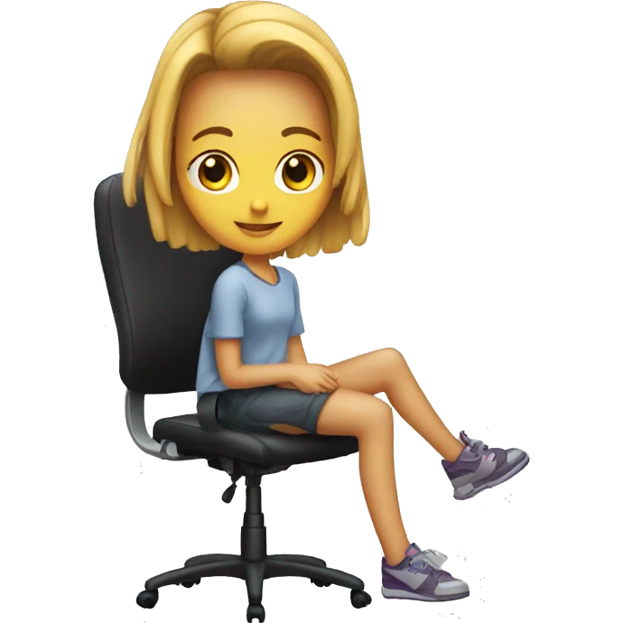 girl sitting on an office chair emoji