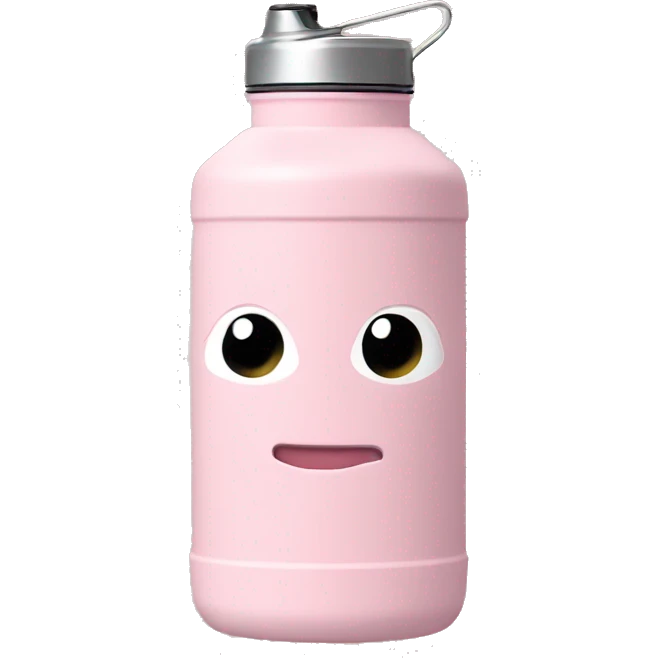 Light pink Stanley water bottle with straw emoji