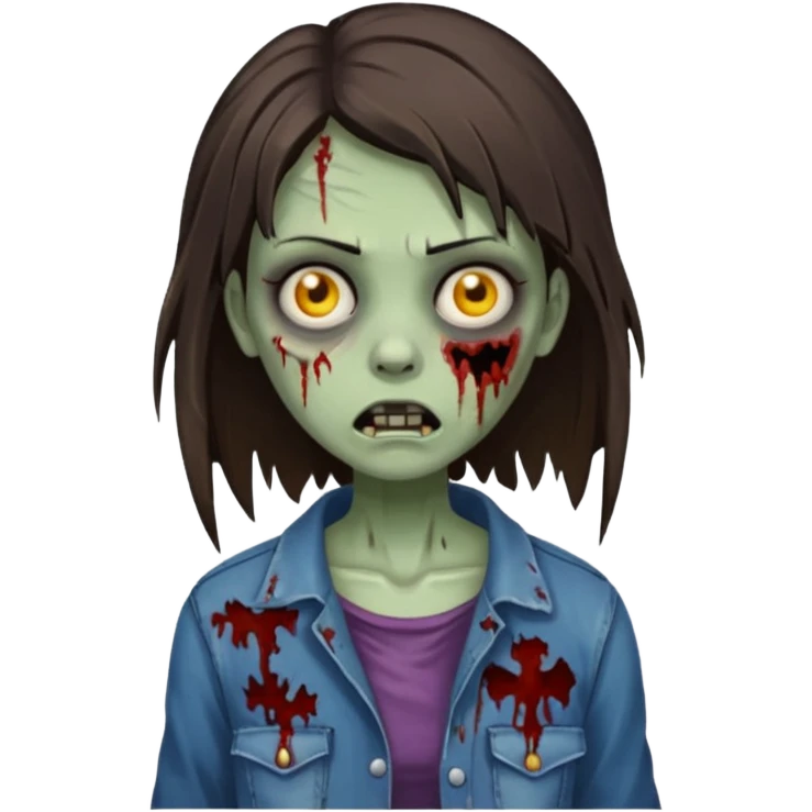 brunette zombie girl emoji