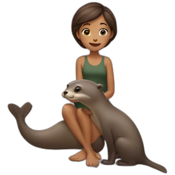 woman with otter emoji