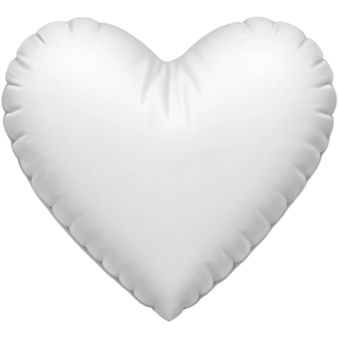 White heart shaped satin pillow emoji