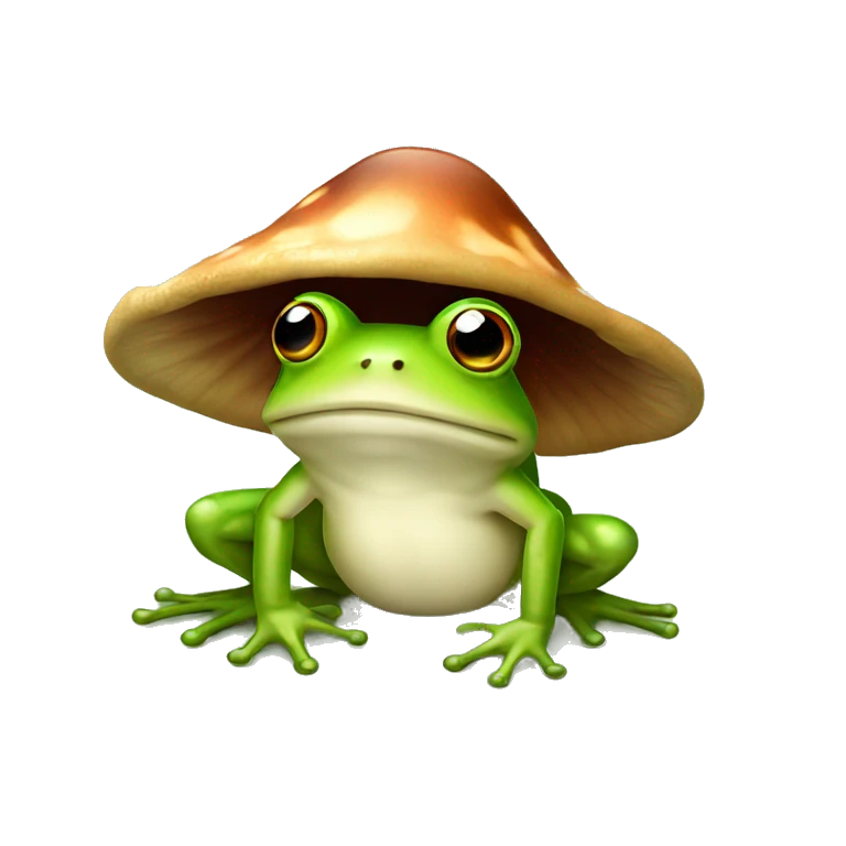 Frog with mushroom hat emoji