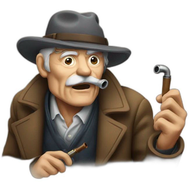 interrogative old men with a pipe emoji
