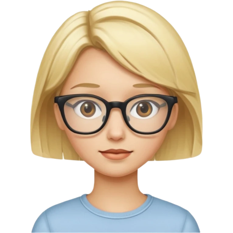 Blonde girl with glasses  emoji