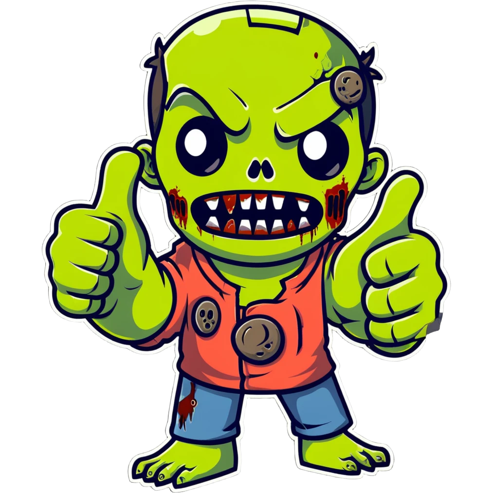 zombie giving thumbs up gesture emoji