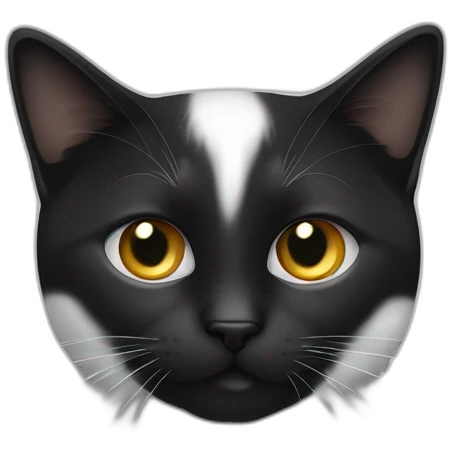 Petite chat blanc avec une tache noir au dessus de l’oeuil gauche et la queue noire emoji
