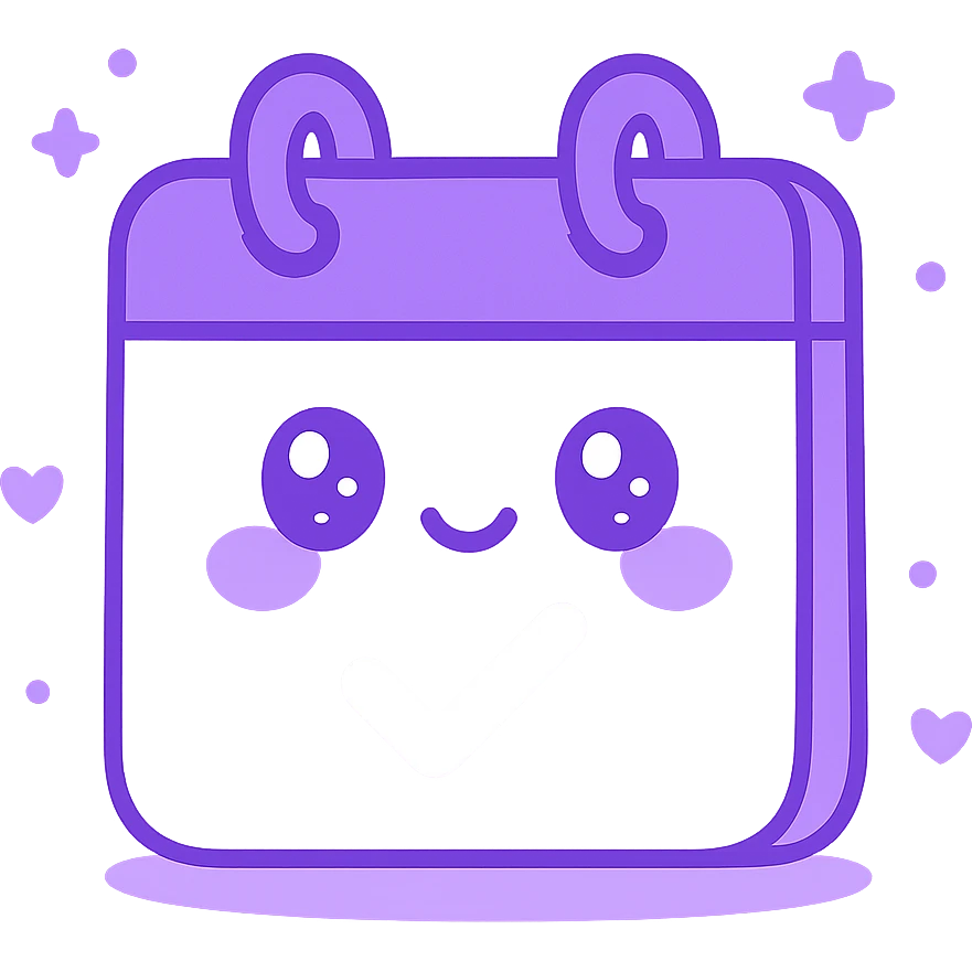 "Schedule clear", no text, with the colors: Primary Purple:  #8B5CF6
  Light Purple:    #A78BFA emoji