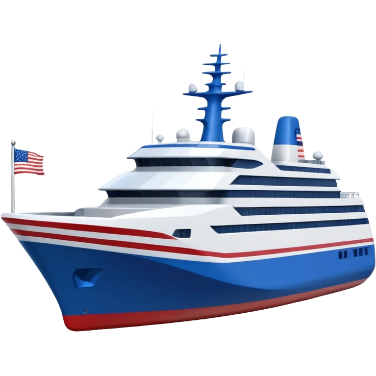generate a very realistic American modern ship with flag emoji