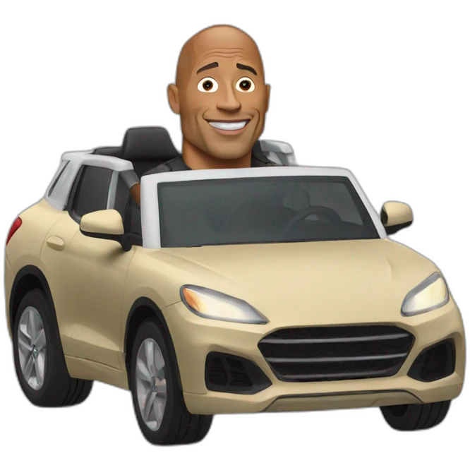 Dwayne Johnson driving a car emoji