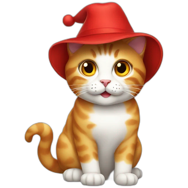 Cat with a red hat emoji