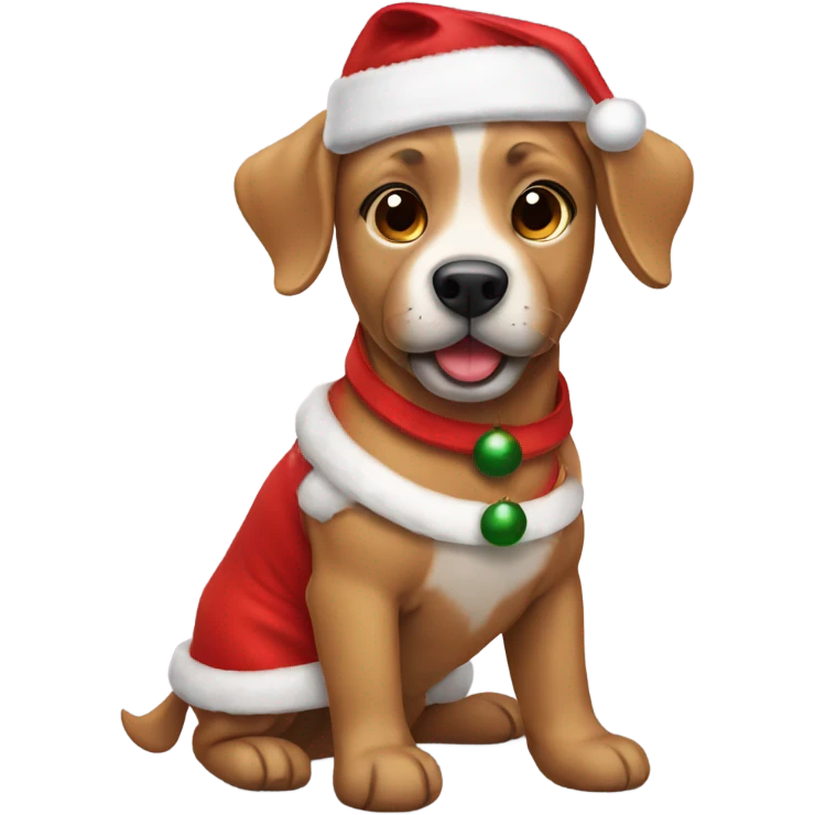 Dog wearing a Christmas outfit emoji