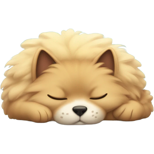Please create an illustration of my pet in 2D animation style. It’s taking a nap in its favorite spot by the fire. emoji