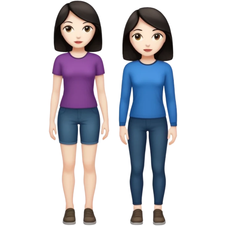 Naked woman full body dark hair emoji