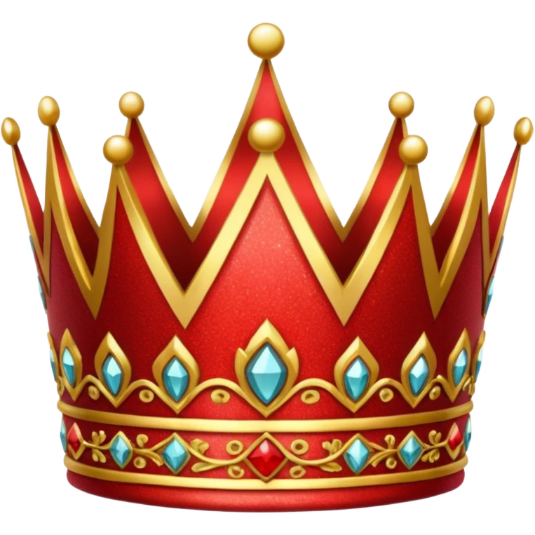 Crown glitter red and golden emoji