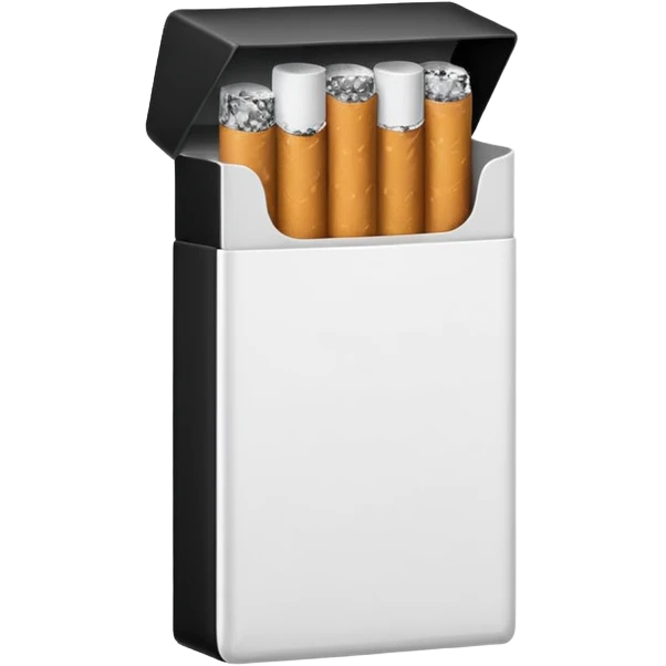 Minimalistic cigarette pack emoji, black and white emoji