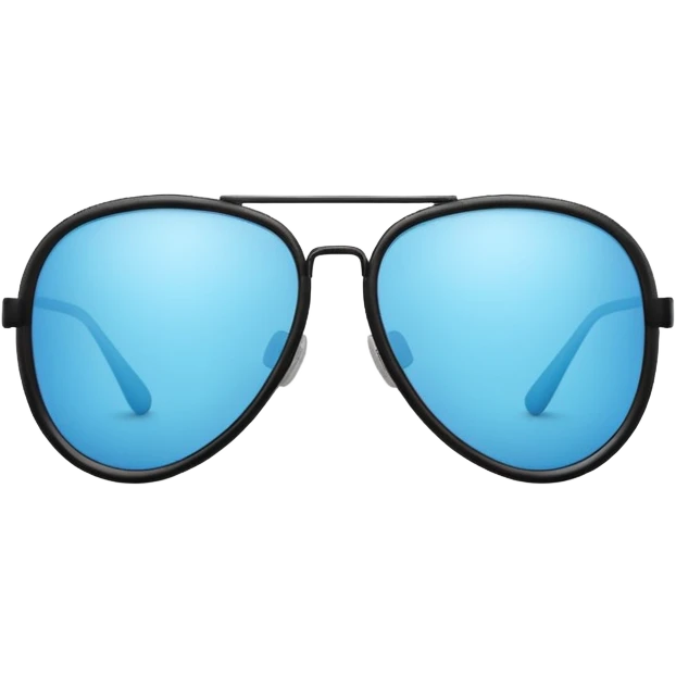 Light blue aviator sunglasses with a black frame  emoji