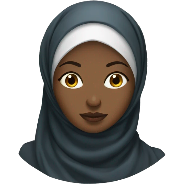 African Muslim woman thinking with sheer hijab emoji