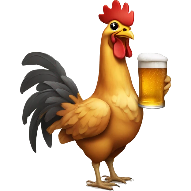 chicken with beer emoji