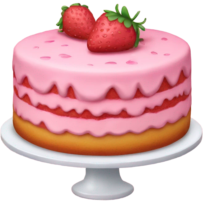 Pink strawberry cake emoji