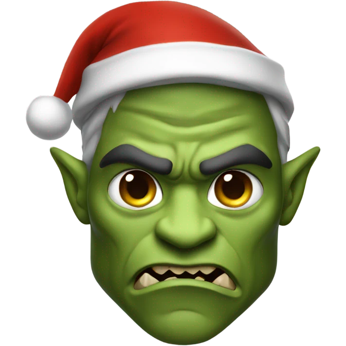 Fierce Orc ranger wearing santa hat emoji