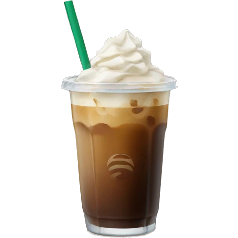 Starbuck ice coffee with ice cubes emoji