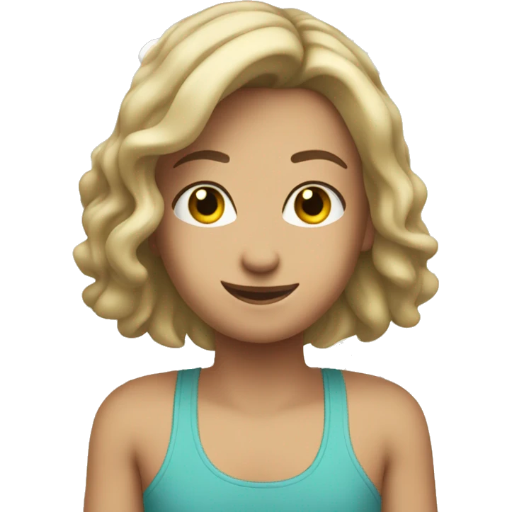 Caucasian healthy emoji wearing a tank top with a heart on the front emoji