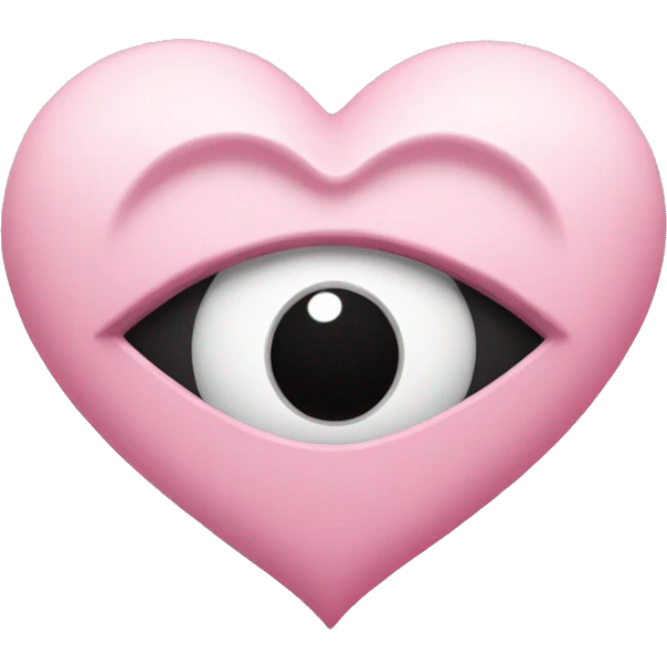 Pink pale heart with black and white eye in the middle  emoji