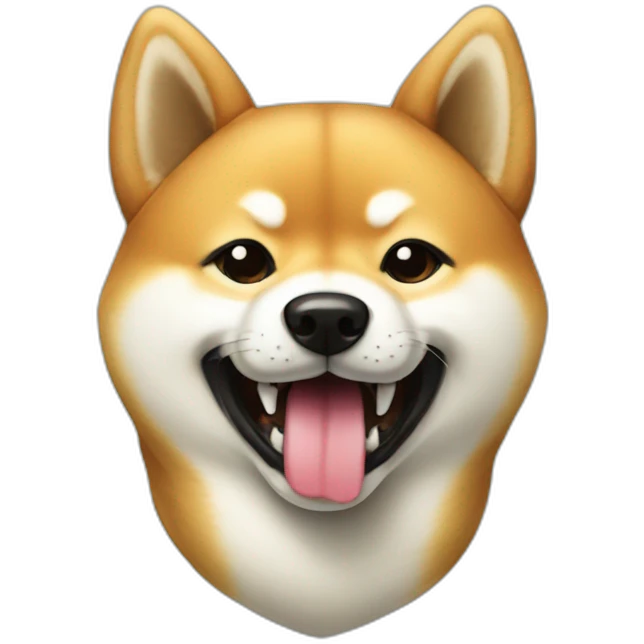 Shiba avec une épée dans la bouche emoji
