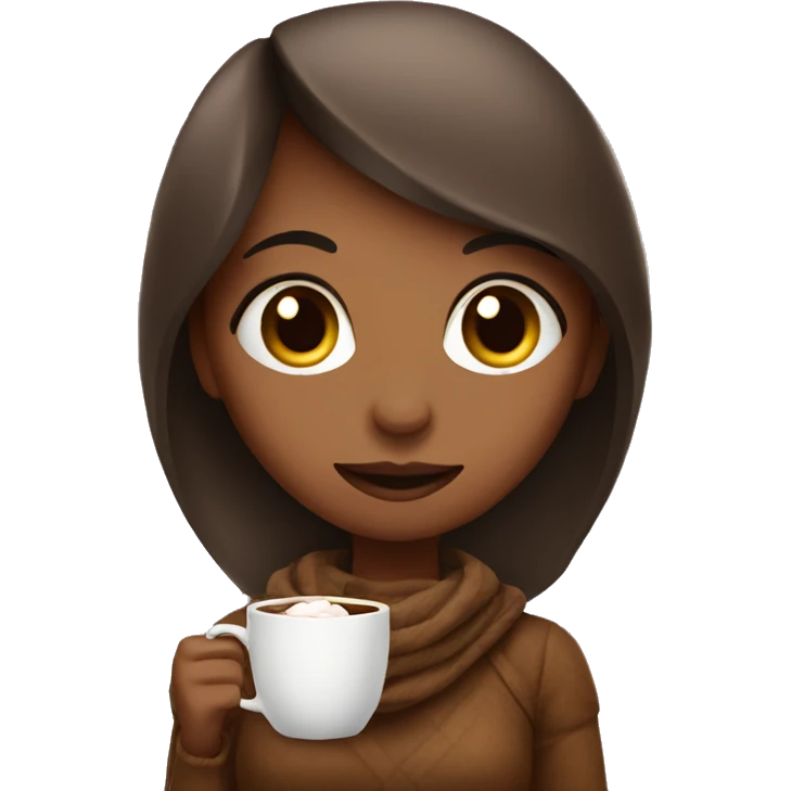 Girl with hot coco emoji