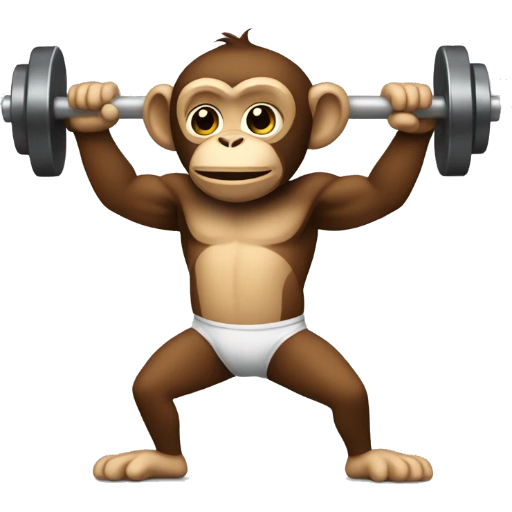 monkey exercising with weights emoji