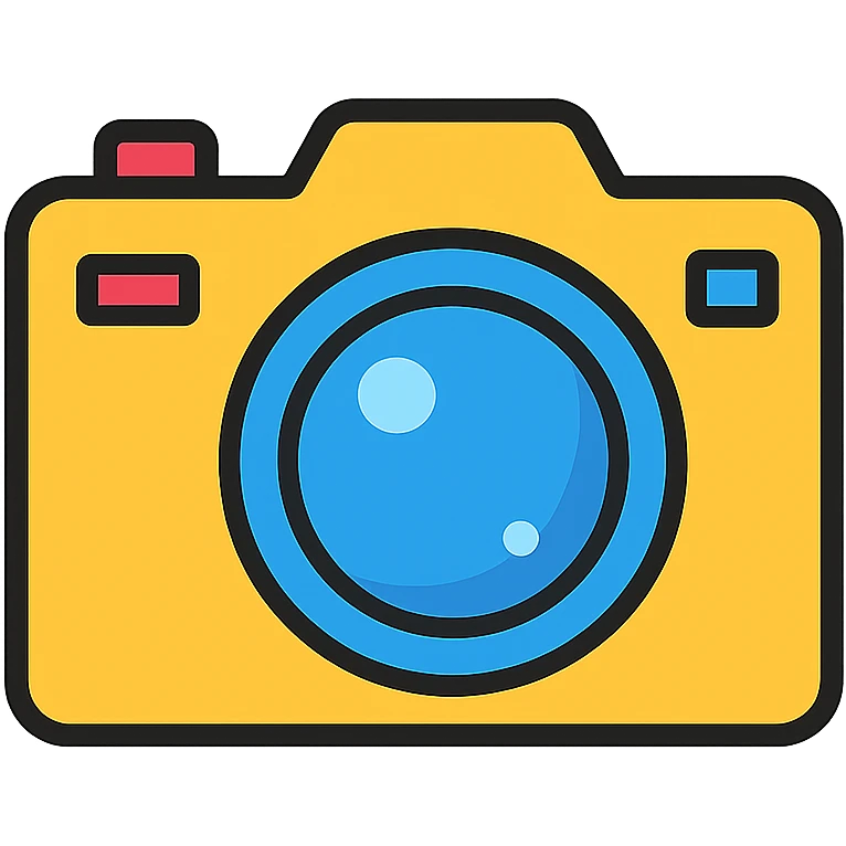 modern camera in color outline icon style emoji