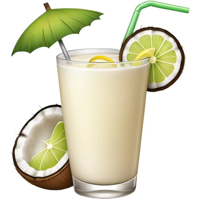 hawaii coconut drink with lemon emoji