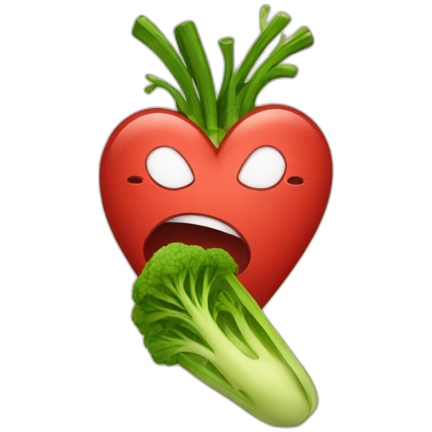 broken heart + vegtables emoji
