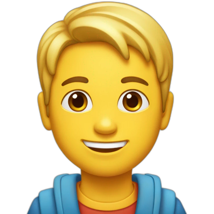 niño feliz con la palabra custodia emoji