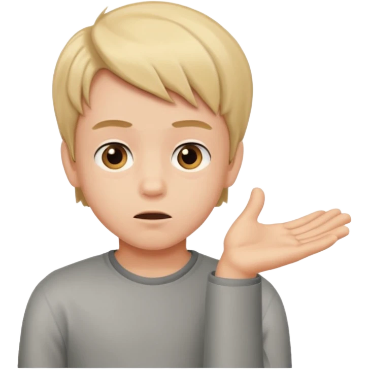 boy shrugging his shoulder emoji